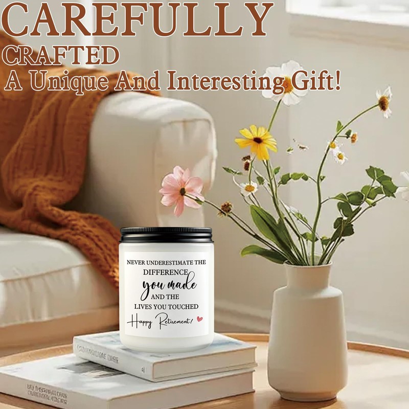 Retirement Gift for Woman Men, 7oz Lavender Scented Soy Wax