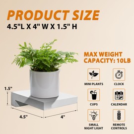 CQKEDMA Small Wall Shelf, Mini Floating Shelves for Wall 4 Inches Set of 4, Display Decor Shelf for Bedroom, Bathroom, Kitchen, White