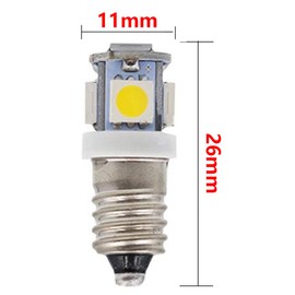 GutReise 10pcs E10 3V Warm White LED Bulbs Light Lamps 5SMD 0.5W 50LM (Warm White, 3V)