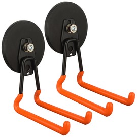 MUTUACTOR Updated Super Strong Magnetic Hooks,40lbs Anti-Scratch Large Garage Hooks for Hanging,2-Pack Magnetic Hooks Heavy Duty for Organizing Heavy Impact Drivers Trailer Cord Garden Tool Box