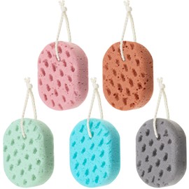 Boao 5 Pieces Soft Bath Sponge Shower Natural Gentle Soothing Body Fiber Exfoliating Shower Sponge Wash Bouquet for Women Men, Random Color (Vivid Color)