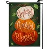 Grateful Thankful - Bandera de jardín de calabaza bendita de