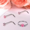 Mikovivi 4pcs Nose Rings, Stainless Steel 18g L Shaped Nose