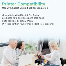 5-Pack 950XL 951XL Ink Cartridges Combo Pack Compatible for HP 950 951 Ink Cartridges High Yield Use for HP OfficeJet Pro 8600 8610 8620 8100 8630 8640 276DW 251DW Printers (Black Cyan Magenta Yellow