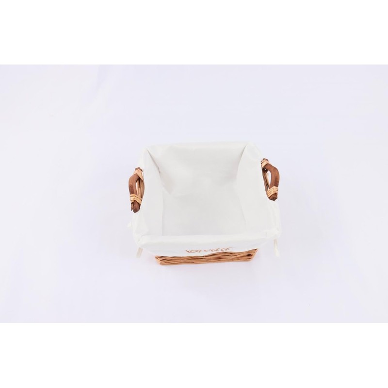 Chattels Square Bread Serving Basket with wooden handles and Washable