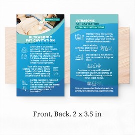 Havongki - 100 Pack - 2 x 3.5" Premium Ultrasonic Fat Cavitation Aftercare Instructions Cards Care PMU Supplies for Professional Esthetician - UF01A100_N