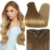 Full Shine Hair Extensions Clip in Remy Human Hair Color