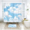 LIGHTINHOME Blue Sky Backdrop Cloud Shower Curtain 72x72 Inch Nature