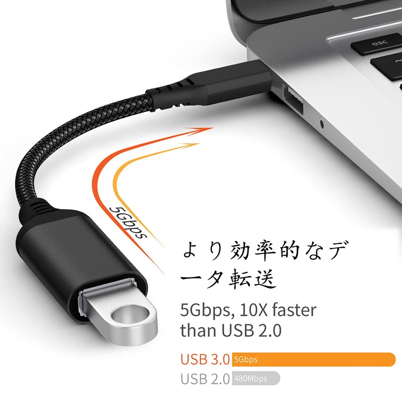 ALLVD OTGケーブル Type-C 変換 アダプタC USB 変換 USB3.0メス 高速転送 メモリマウスのキーボードに接続できますゲームパッド