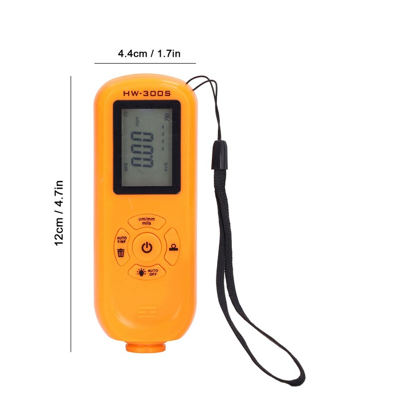 HW‑300S Coating Thickness Gauge Digital Backlight LCD Film Thickness Meter