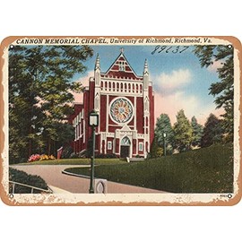 10 x 14 METAL SIGN - Virginia Postcard - Cannon Memorial Chapel, University of Richmond, Va. - Vintage Rusty Look