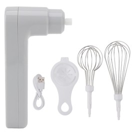 Electric Egg Beater 800mah Rechargeable Cordless Hand Blender Efficient Handheld Stick Mixer for Making Coffee Baking Bread Grey