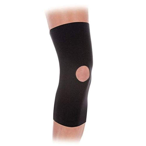 RolyanFit Knee Sleeve, Compression Knee Sleeve, Ergonomic Comfort Knee Brace & Stabilizer, Pull On Knee Support for Recovering & Rehabilitating from Knee Injury & Surgery, Black, Medium, 13" Long