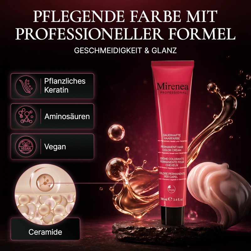 MIRENEA Professional Hair Colour 100ml - Permanent Cream Hair Colour