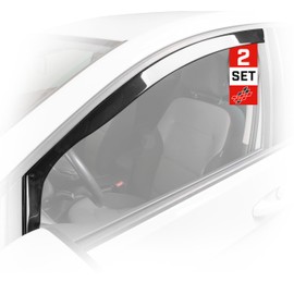 Walser Premium Car Wind Deflectors for Skoda Fabia III (NJ3) 2014-2021, Fabia III Estate (NJ5) 2014-2022, Fit Rain Deflector Set for Driver and Passenger Side, Car Wind Deflectors Pack of 2