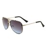 Baron Mesh Bridge Brow Bar Aviator Sunglasses w/Floating Lenses (Silver