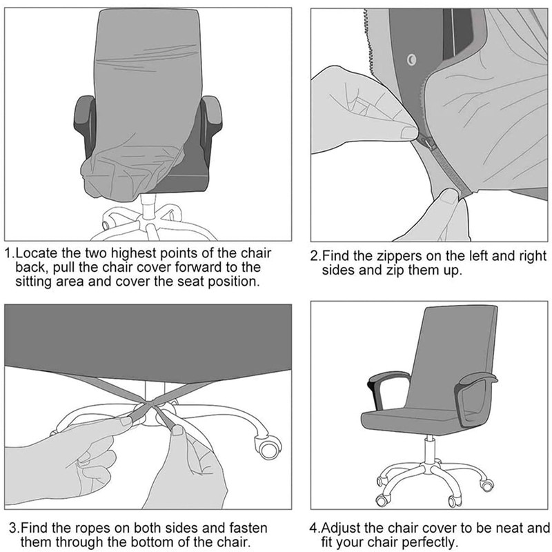 BSYMDH - Funda elástica para silla de computadora, con cierre,