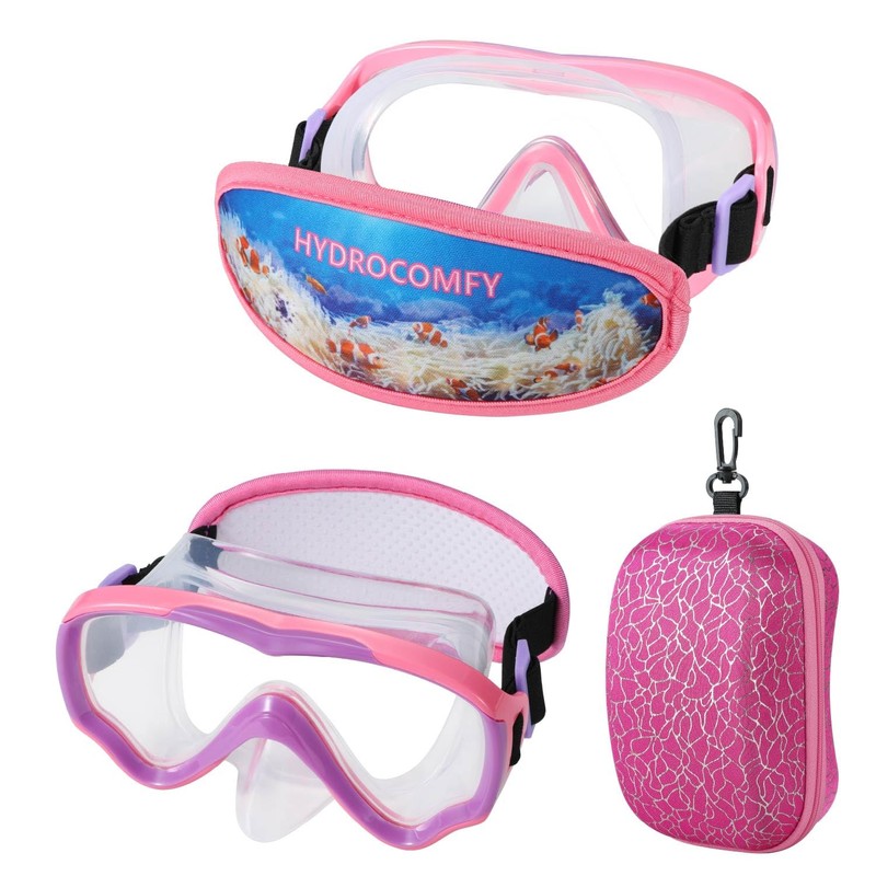 Swim Goggles Kids 6-14, Snorkeling Mask Fabric Strap,Youth Goggles Nose