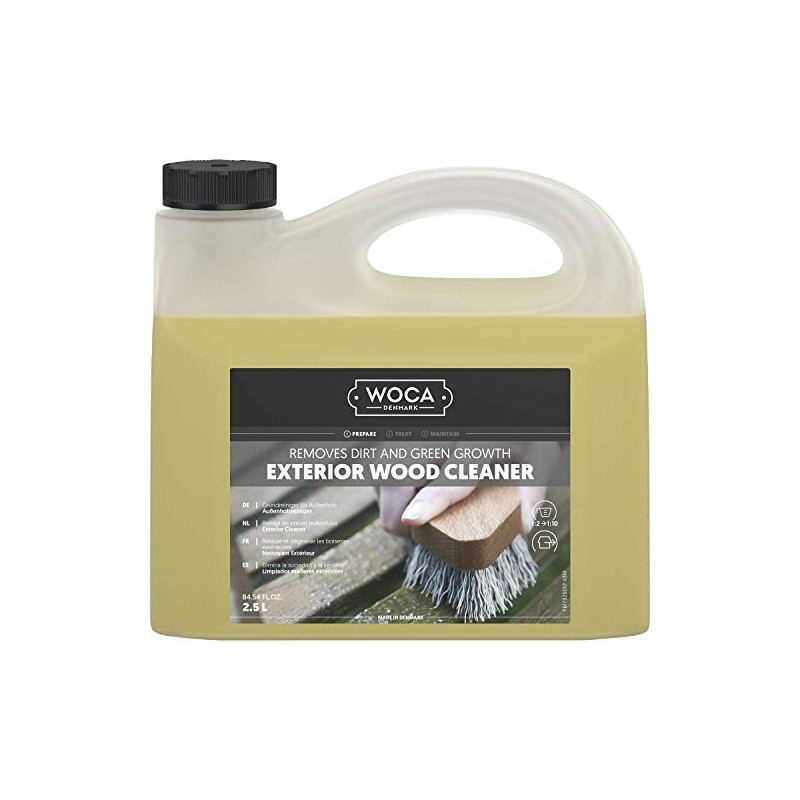 WOCA Denmark (2.5 Liter) Exterior Wood Cleaner For Decks, Siding