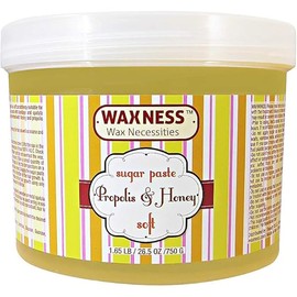 Waxness All Natural Soft Sugar Paste for Manual Application and Bandage Technique Honey Propolis 1.6 Pound