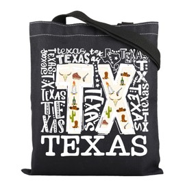 ZJXHPO Texas Trip Tote Bag Texas State Travel Gift Texas Souvenir Texas Vacation Shopping Bag Texas Themed Gift (BL TX Tote), Medium