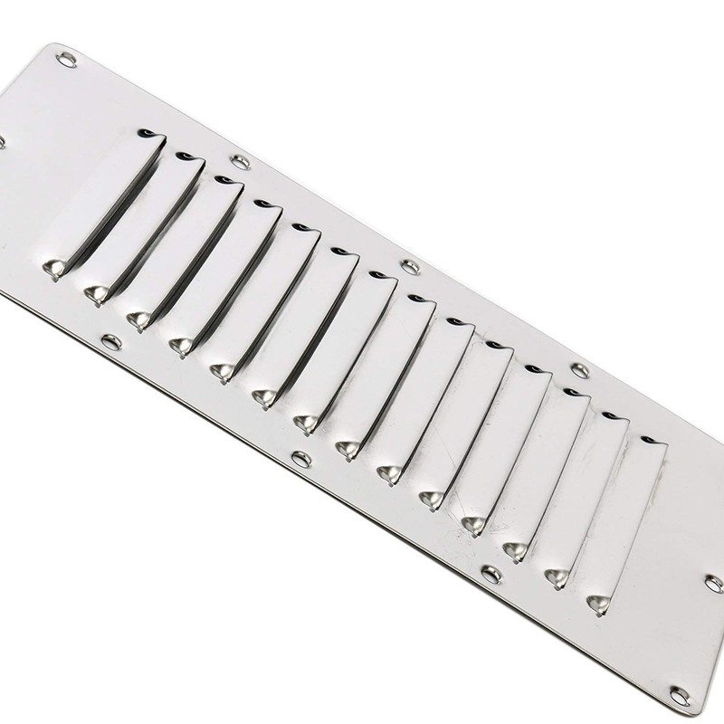 Amarine Made Stainless Steel Stamped Louvered Vent Rectangular Marine Vent