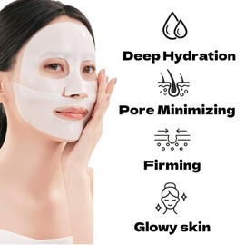 MKBLNP Collagen Face Mask Moisturizing Overnight Mask (6 pieces per box) Deep Anti-Wrinkle Lifting - Pure Film for Strengthening and Improving Elasticity / MKBLNP 콜라겐 페이스 마스크 보습 오버나이트 마스크(6개1박스) 딥 안티 주름 리프팅 - 탄력 강화 및 개선을 위한 순수 필름