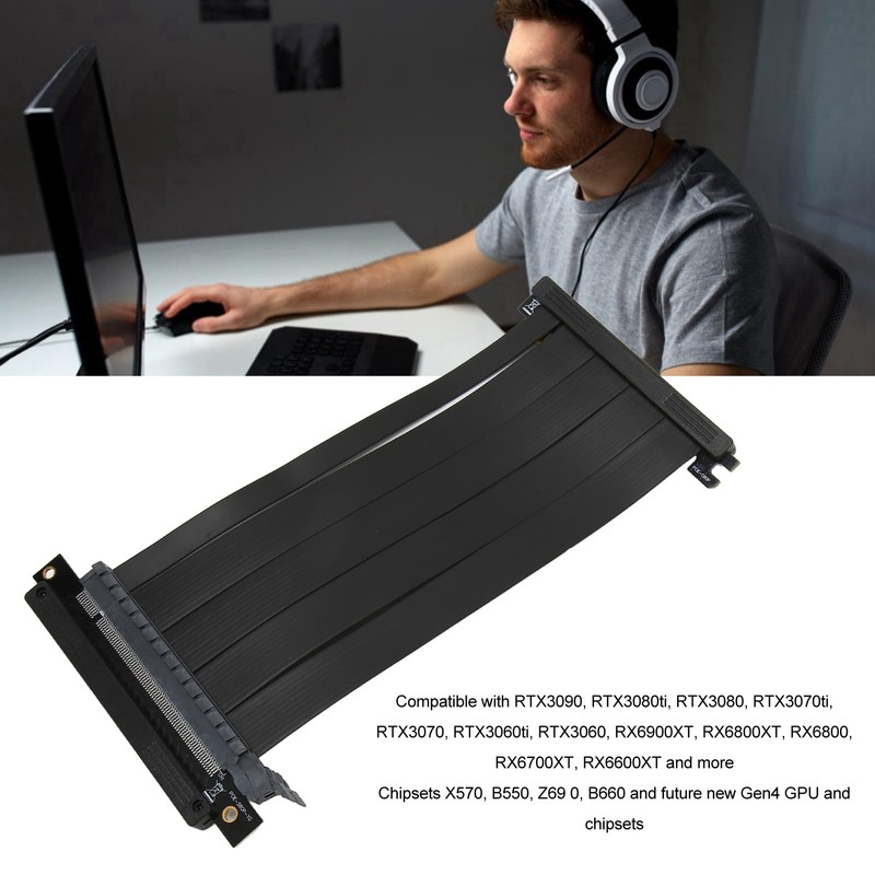 Garsent PCIe 4.0 Riser Cable Dual Reverse PCIE4.0