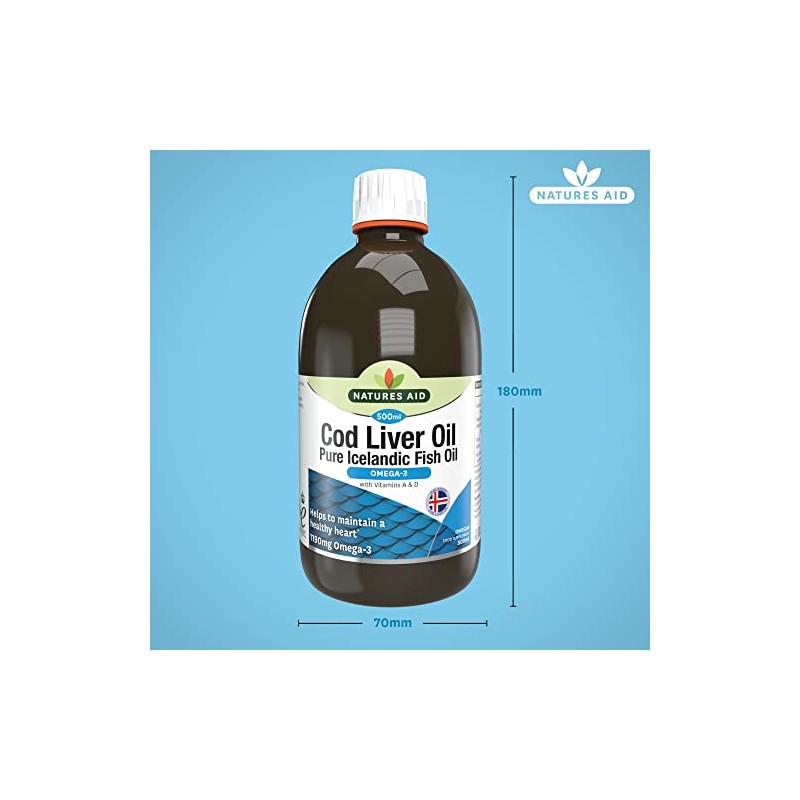 Natures Aid Cod Liver Oil Liquid (PACK OF 1), 500ml