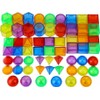 60 PCS 3D Shapes - Children's Geometric Solids, Light Table
