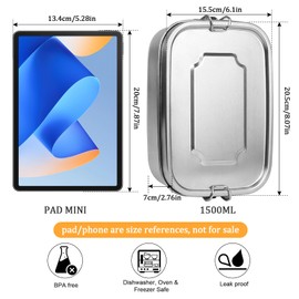 ROYUEXT Bento Boxes Stainless Steel Lunch Box(1500ml)