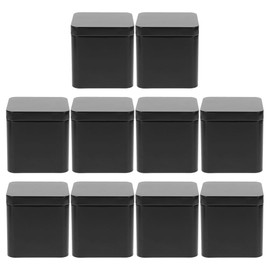 HEMOTON 10pcs Metal Tin Square Tea Containers Portable Loose Leaf Tea Tin Box Empty Boxes Empty Tin Boxes Lidded Tea Bag