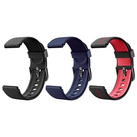 JONVOH Smart Watch Replacement Strap for Smart Watch Fitness Tracker SYNCLIFE DAZZLE and SYNCLIFE 205L - Multi Pack - Black, Blue and Black/Red
