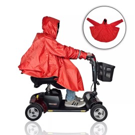 The Scooter Accessories RainRider Hooded Poncho Rain Protection Poncho for Mobility Scooter Users