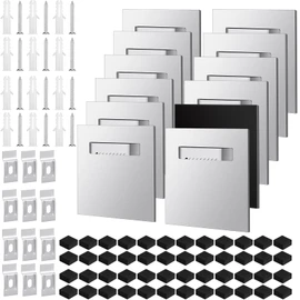 Tandefio 12 Pack Self Adhesive Hanger 3.15 x 3.15 Hangers Adhesive Picture Hanging Plate Kit for Mirrors and Hanging Art/ Photos on Acrylic, Glass, Aluminum or Other Flat Panels