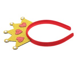 FRCOLOR Valentine's Day Heart Crown Headband for Women Durable Heart Shaped Tiara Hair Hoop Adorable Bridal Headgear for Weddings and Parties Fit for All Ages