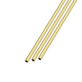 METALLIXITY Brass Pipe (3 mm OD x 0.3 mm Wall D x 300 mm L) Straight Hoses for Home Furnishings Machines DIY Crafts Pack of 3