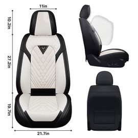 Car Seat Covers Fit for Toyota Crown 2023-2025,Waterproof Wear-Resistant Premium Leather Seat Covers Breathable Seat Protector Coverage Automotive Seats Cushions (Full Set,Cream White)