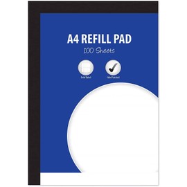 HiFEN® 100 Sheet A4 Plain and Lined Side bound Quality Writing Refill Pad, White