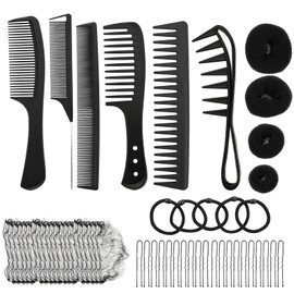 6 PCS Wide Tooth Comb for Curls Set Anti Static Wig Comb Large Combs for Curly Hair with Shark Teeth Hairstyle Tool for Curling Straightening Wet Hairs and Styling for Men and Women
