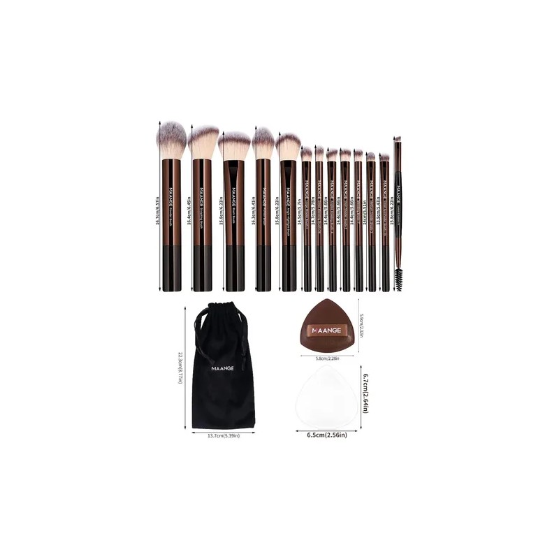 Maange 13 Brochas Maquillaje Profesionalbolsa2 Esponjas Color Estilo 1