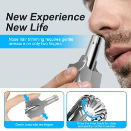 鼻毛カッター メンズ レディース 男女兼用 エチケットカッター 手動 回転式 電池 充電不要 永久性 鼻毛カッター 水洗い可能 安全 鼻孔を傷つけない 持ち運び便利