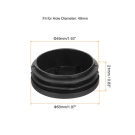 sourcing map 56 Pcs Round Plastic Plug, Tubing End Cap Plugs, 49mm(1.93 Inch) Furniture Leg Pipe Insert, Glide Protection for Chair, Sofa, Table, Shelf, Black