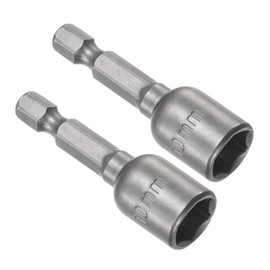 CoCud Quick-Change Nut Setter Driver Bit, 10mm Metric 48mm Length 1/4" Shank, CR-V Magnetic Straight Shank Setter Drill Bits - (Applications: for Auto Repair) - 2pieces
