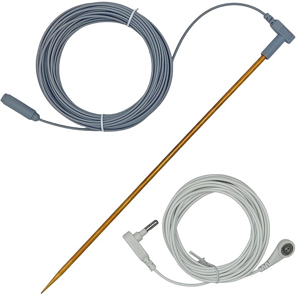 Copper Grounding Rod Kit, 40ft Female Cord, 15ft Extension Cord,