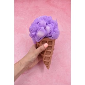 INVIGORATE FOR KIDS Esponja de Baño para Niños, Suave al Tacto con Increíbles Diseños, Cómoda Lavable y Reutilizable, Super Divertida para Pequeños. (Helado (lila))