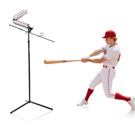 BGOJAB Baseball Soft Toss Pitching Machine | Training System, Support Auto & Manual Ball Drop, Height Adjustable, Hold Up to 10 Balls, Baseball Hitting Swing Trainer for All Ages and Skill
