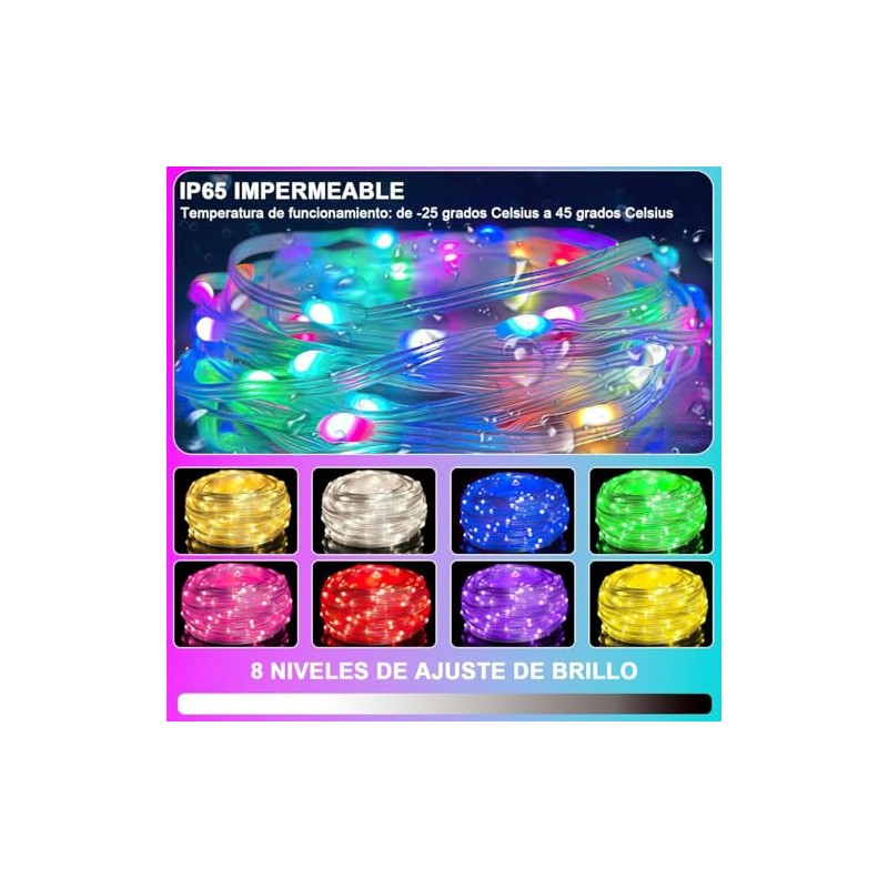 RENDIN Luces Navideñas Inteligentes 10M, USB Guirnalda de Luces LED