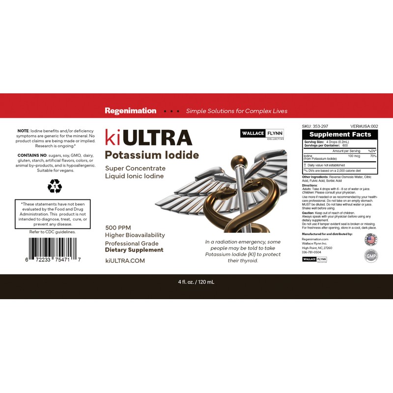 ki ULTRA 500ppm Potassium Iodide Super Concentrate Liquid Ionic Iodine