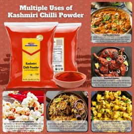 Rani Kashmiri Chilli Powder (Deggi Mirch, Low Heat) Ground Indian Spice 80oz